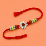 Silver Kalash Rudraksha Rakhi Charm