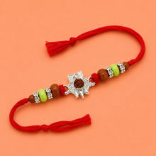 Silver Kalash Rudraksha Rakhi Charm