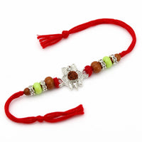 Silver Kalash Rudraksha Rakhi Charm