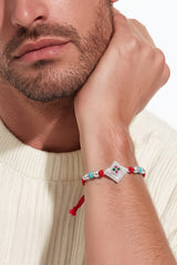 Festive Silver Square Charm Rakhi