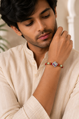 Silver Krishna Morpankh Rakhi