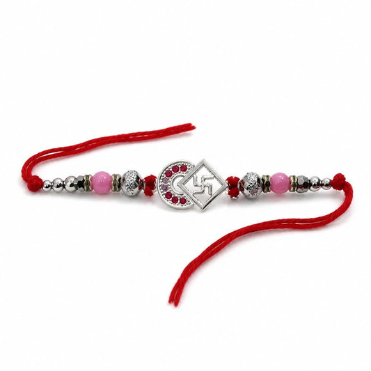 Divine Swastik Silver Festive Rakhi