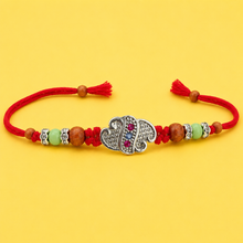 Silver Paisley Stone Rakhi