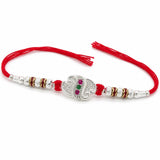 Silver Designer Heart Rakhi for Brother