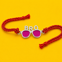 BRO Sunglasses Silver Rakhi with Red Thread Charm