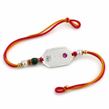 Silver Classic Pearl Bead Rakhi for Brother