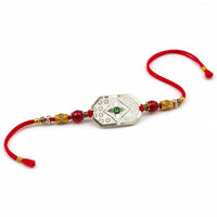 Silver Emerald Charm Rakhi for Brother