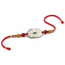Silver Emerald Charm Rakhi for Brother
