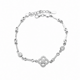 Floral Radiance Bracelet in Silver