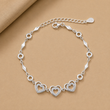 Heart-Link Bracelet in Silver