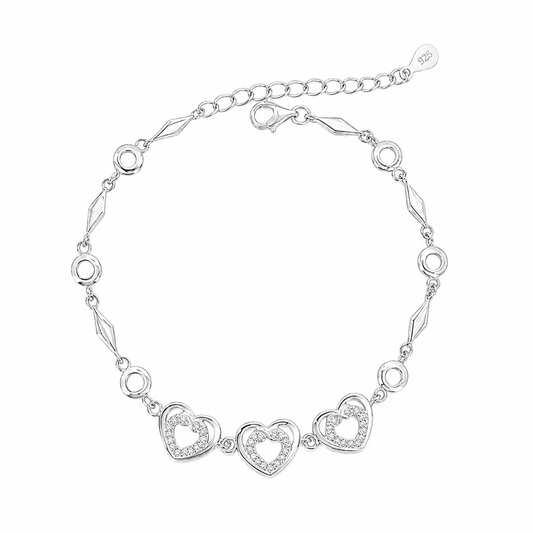 Heart-Link Bracelet in Silver