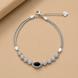Silver Black Centre stone Bracelet