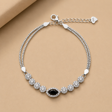 Silver Black Centre stone Bracelet