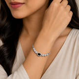 Silver Black Centre stone Bracelet