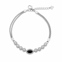 Silver Black Centre stone Bracelet