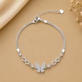 Infinity Butterfly Bracelet in Silver