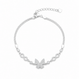 Infinity Butterfly Bracelet in Silver
