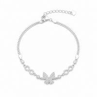 Infinity Butterfly Bracelet in Silver