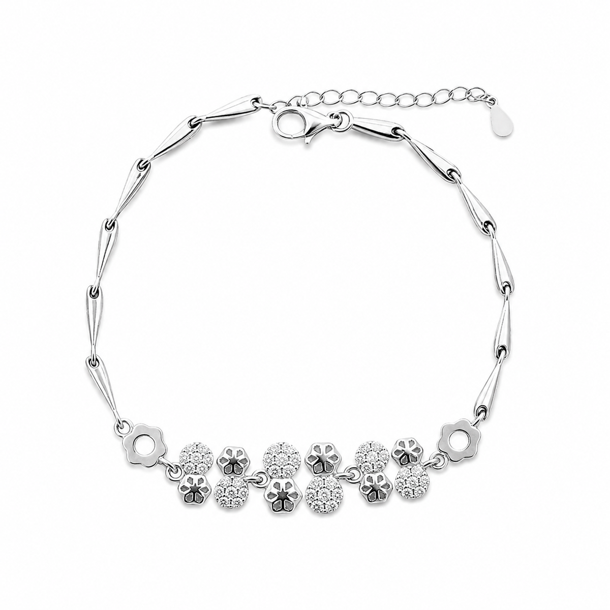 Mini floral Bracelet in Silver