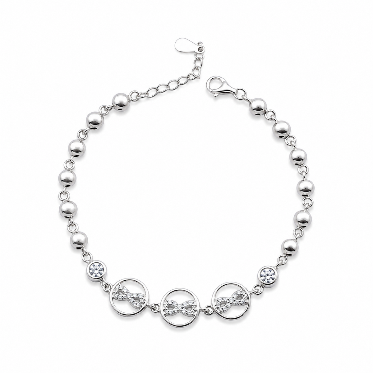 Silver Gleam Beads Bracelet