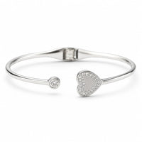 Heart Bracelet with open end in Silver