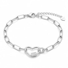 Heart chain loose Bracelet in Silver