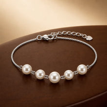 Silver Pearl Chain Bracelet for Women