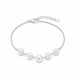 Silver Pearl Chain Bracelet for Women