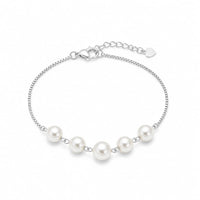 Silver Pearl Chain Bracelet for Women