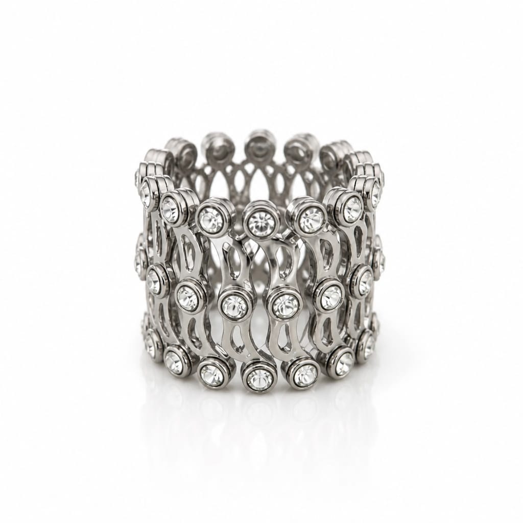 Cirvara Ring-Bracelet Duo in Silver
