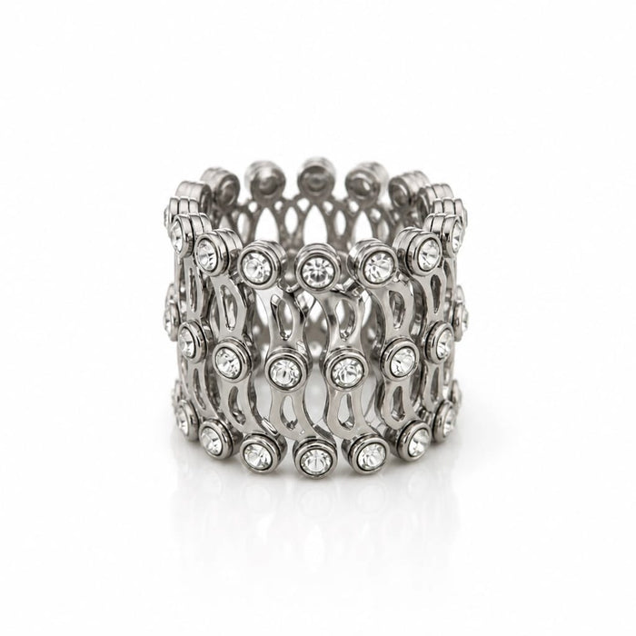Cirvara Ring-Bracelet Duo in Silver
