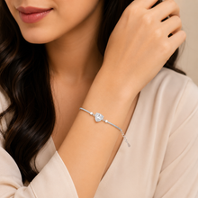 Little heart shaped Women`s Bracelet in silver
