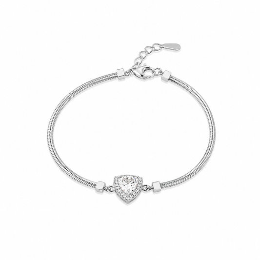 Little heart shaped Women`s Bracelet in silver