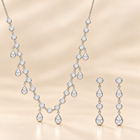 Silver Elira Necklace in Flowing Sparkle