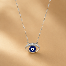 Blue Luma Eye Pendant in silver