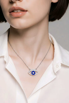 Blue Luma Eye Pendant in silver
