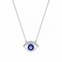 Blue Luma Eye Pendant in silver
