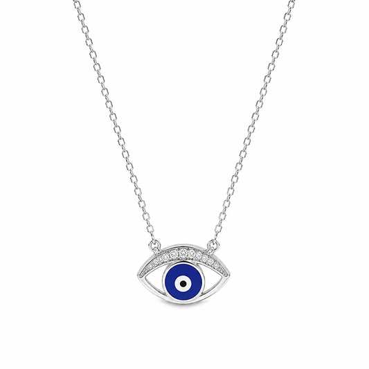 Blue Luma Eye Pendant in silver