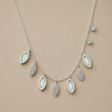 Pearl Leaf Patterned pendant in silver