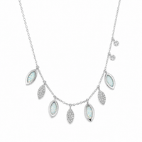 Pearl Leaf Patterned pendant in silver