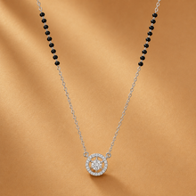 Silver Noir halo Mangalsutra Pendant