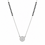 Silver Noir halo Mangalsutra Pendant