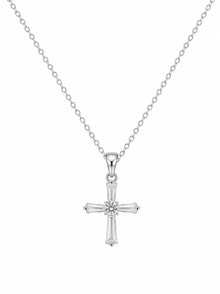 Cross patterned women`s Pendant in silver