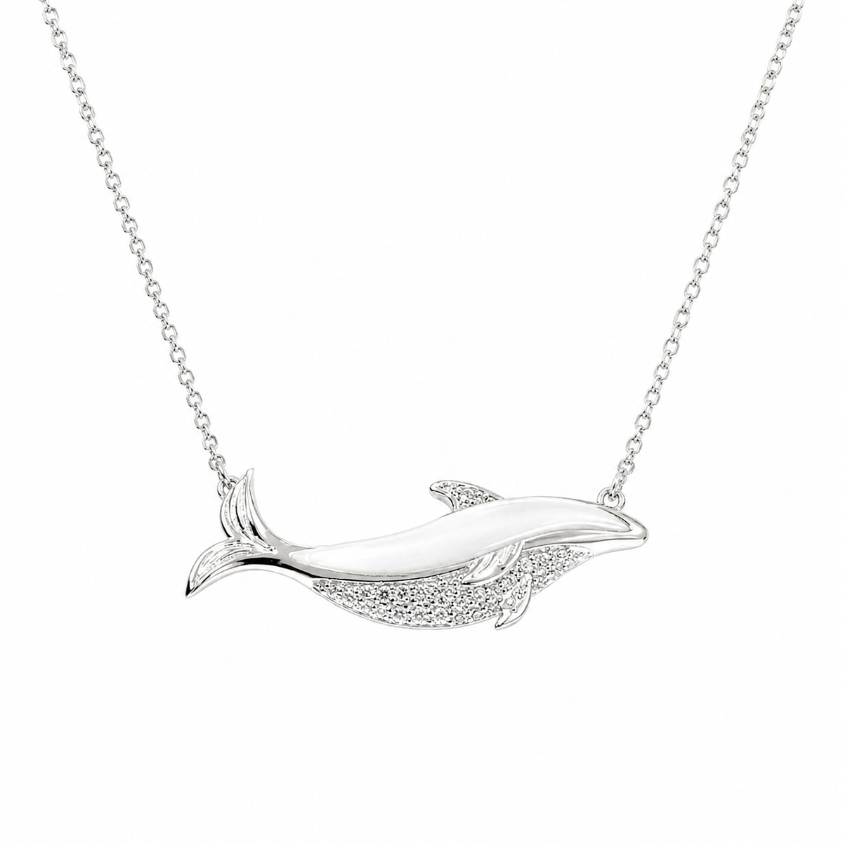Dolphin shaped Pendant in silver