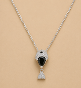 Silver-black fish shaped Pendant