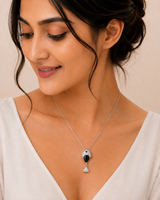 Silver-black fish shaped Pendant