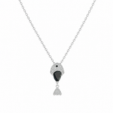 Silver-black fish shaped Pendant