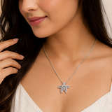 Star Patterned Pendant in silver