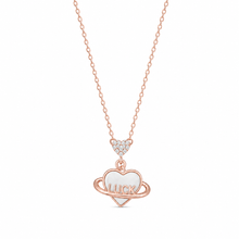 Heart patterned women`s pendant in rose gold