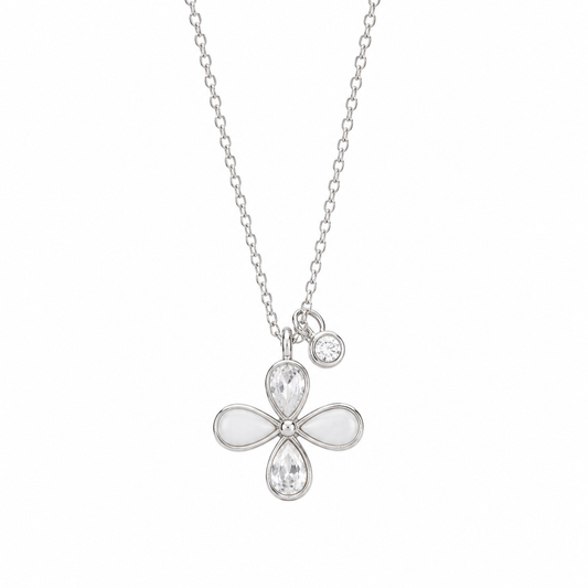 Flower shaped Women`s Pendant in silver
